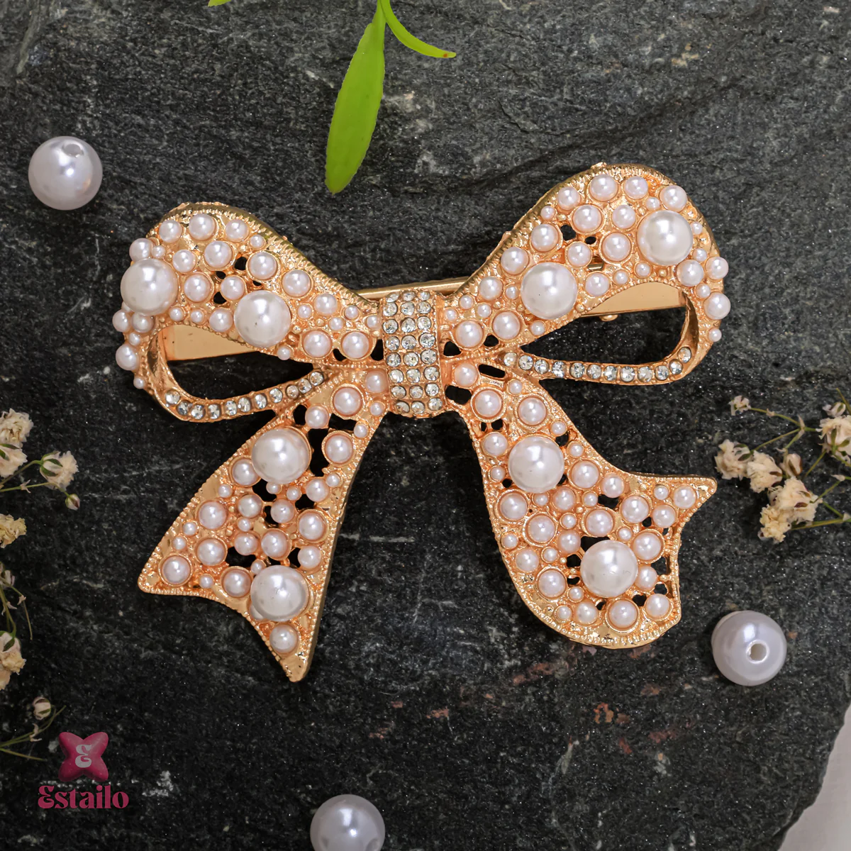 Golden Bowknot Hair Clip - Image 3