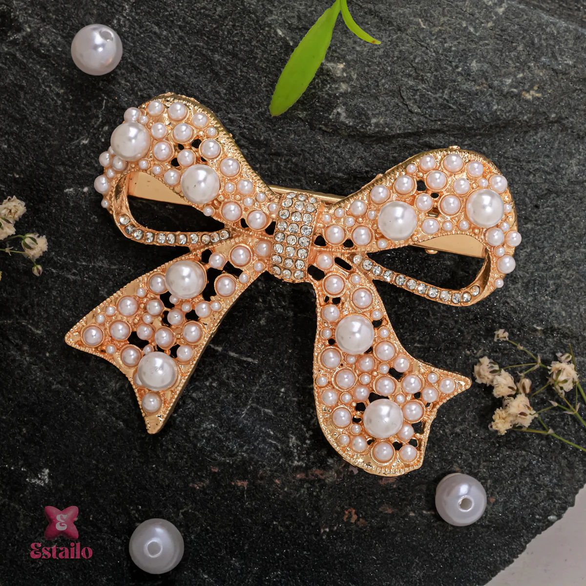 Golden Bowknot Hair Clip - Image 6