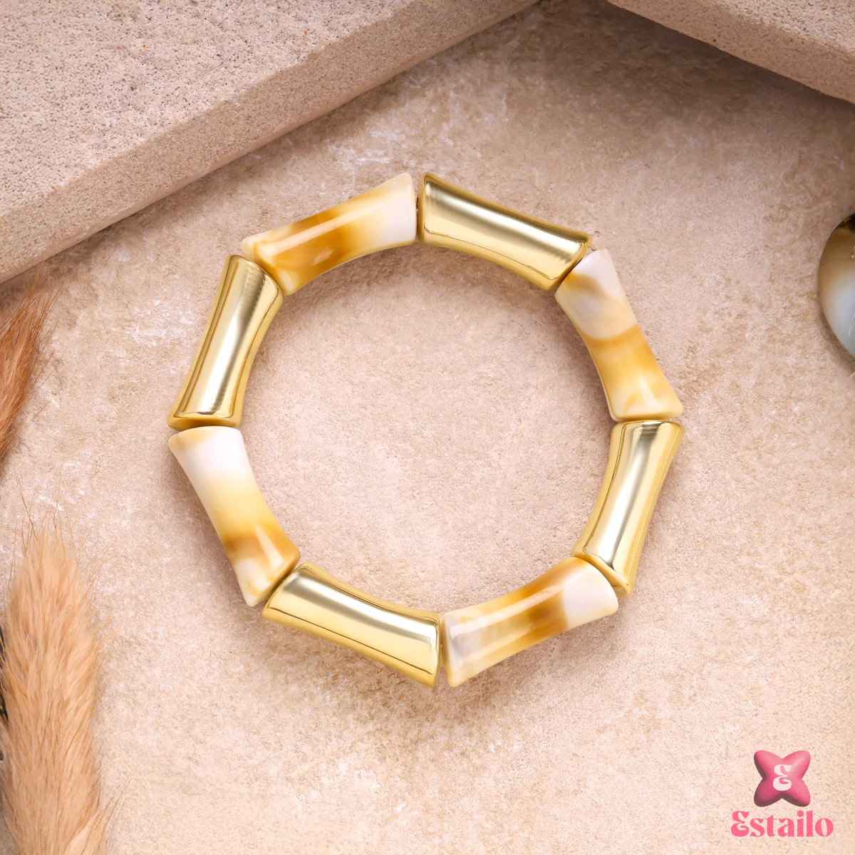 Golden Dusk Textured Bracelet - Image 3