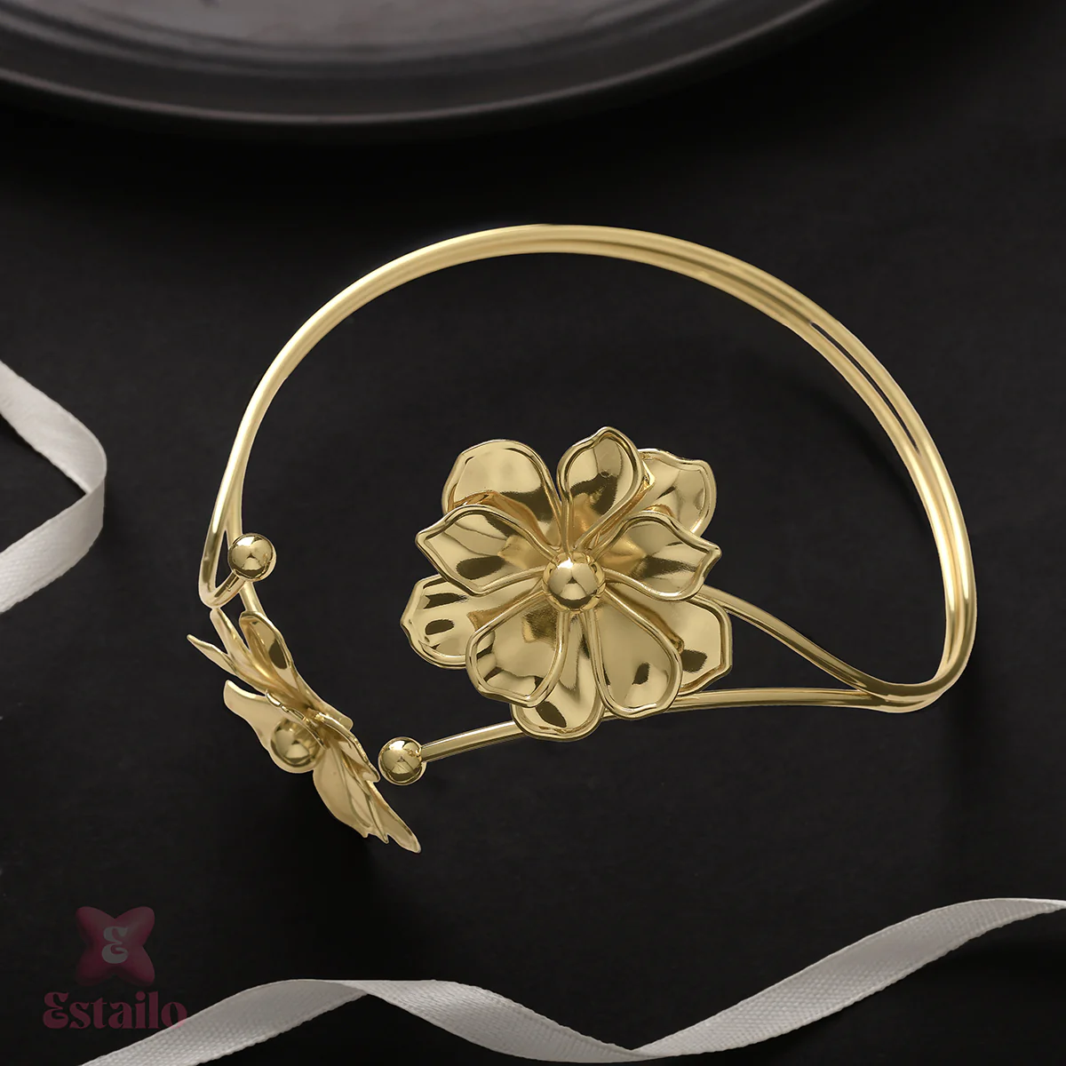 Golden Flower Arm Cuff - Image 3