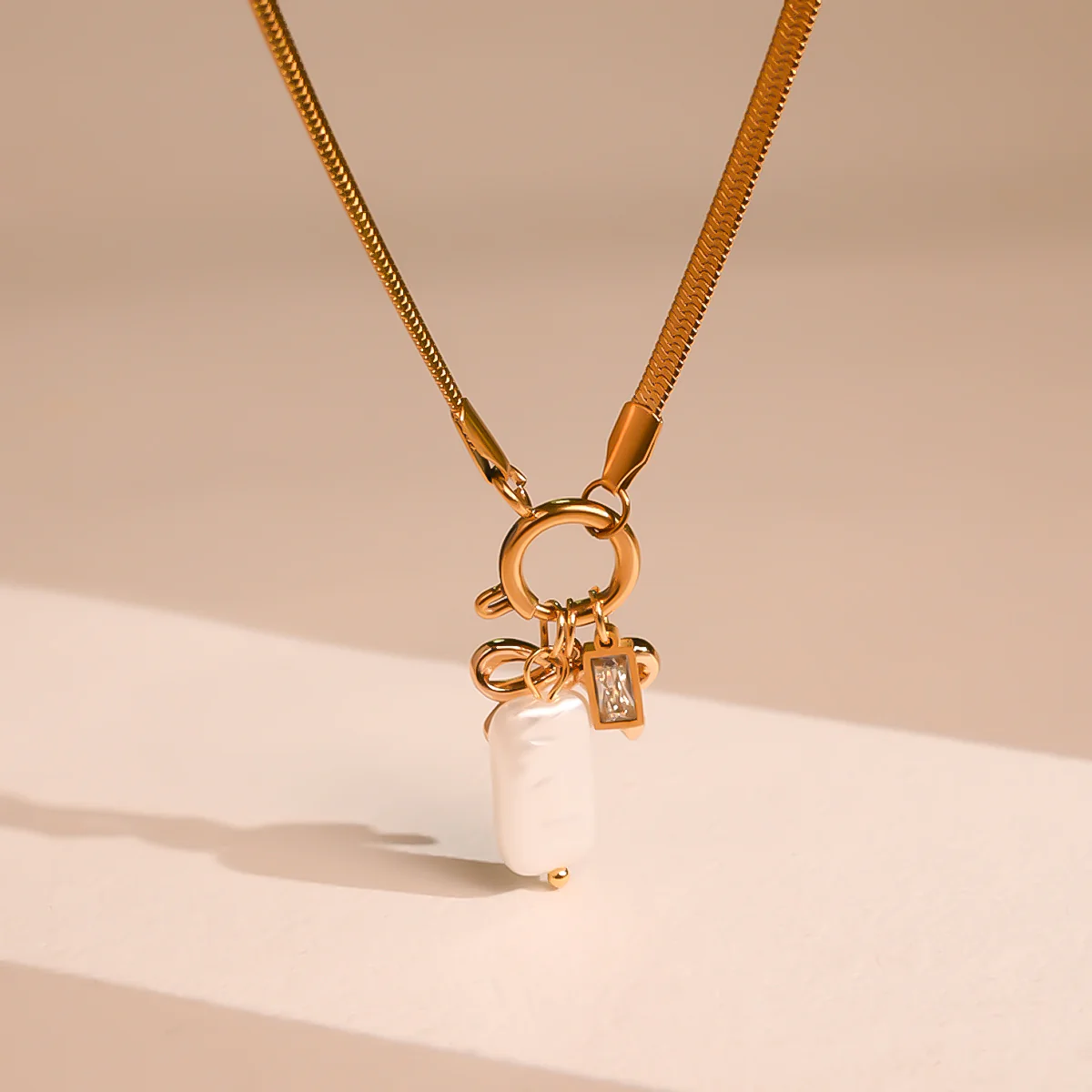 Golden Knot Shimmer Necklace - Image 2