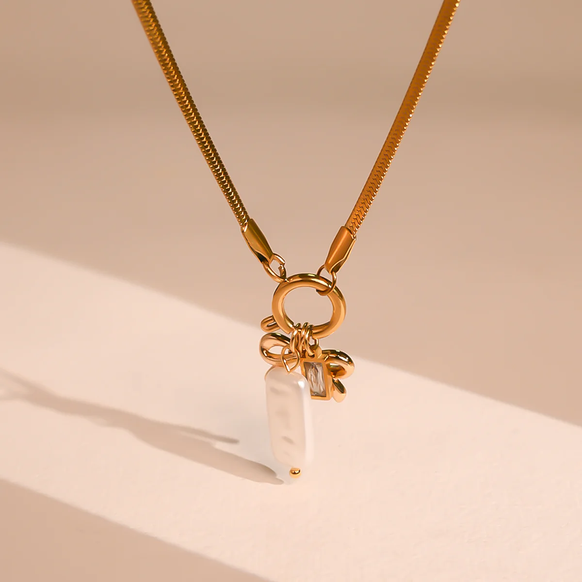 Golden Knot Shimmer Necklace - Image 3