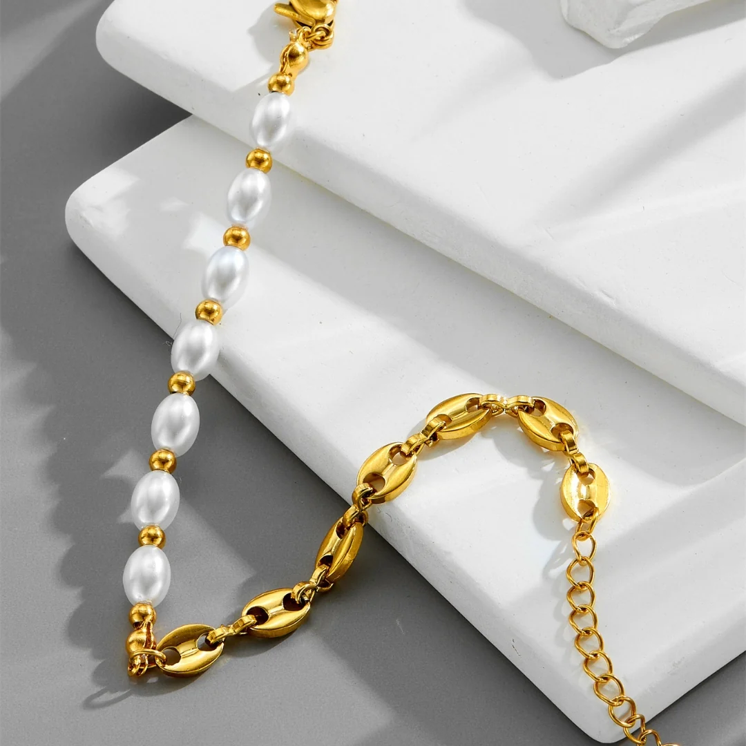 Golden Pearl & Coffee Bean Bracelet - Image 5