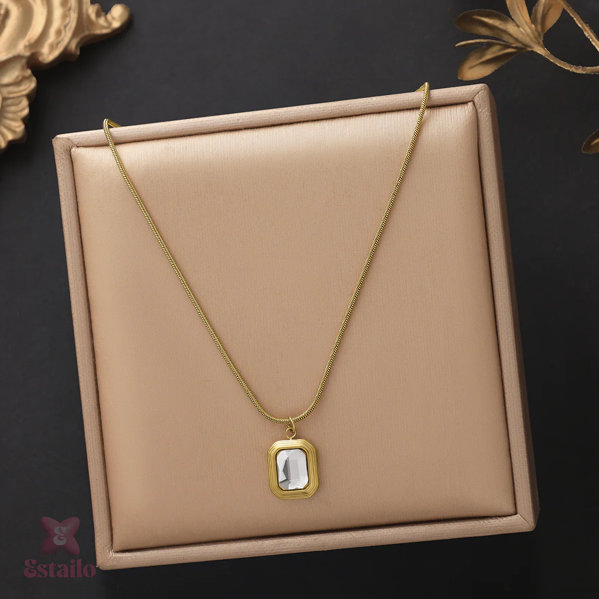 Golden Prism Pendant Necklace - Image 3