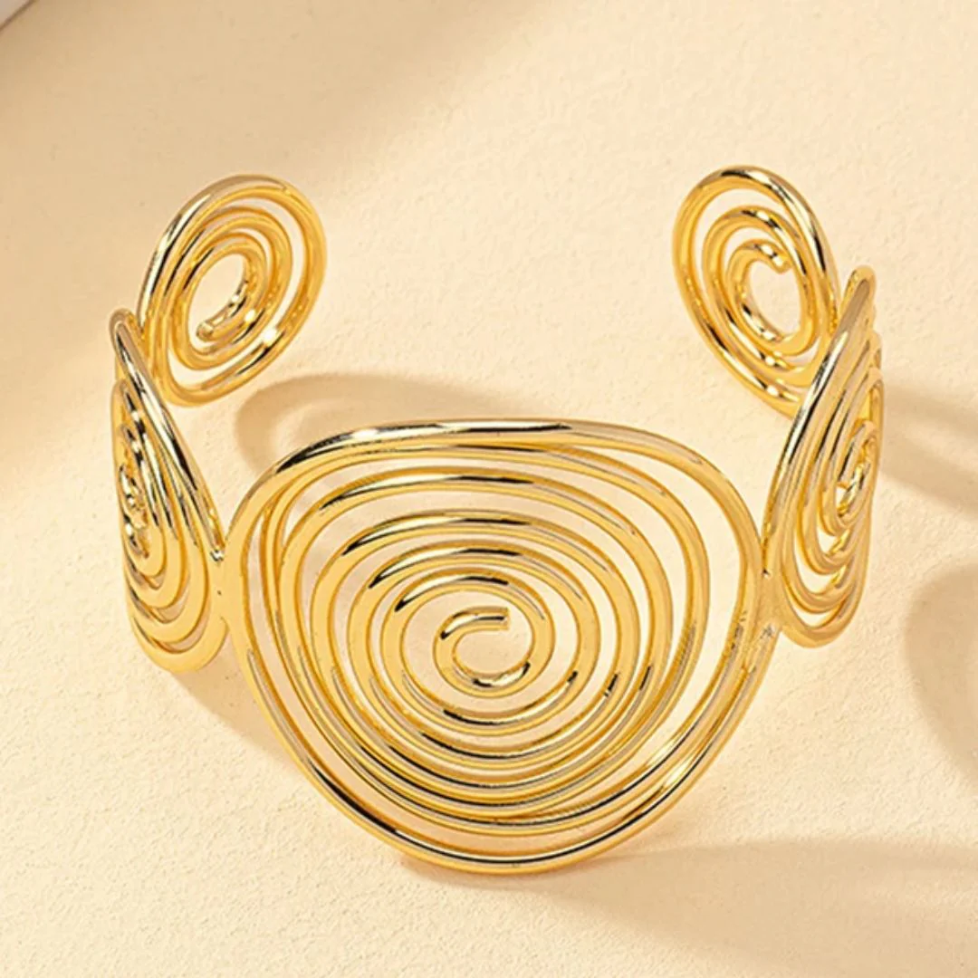 Golden Spiral Wire Bracelet - Image 2