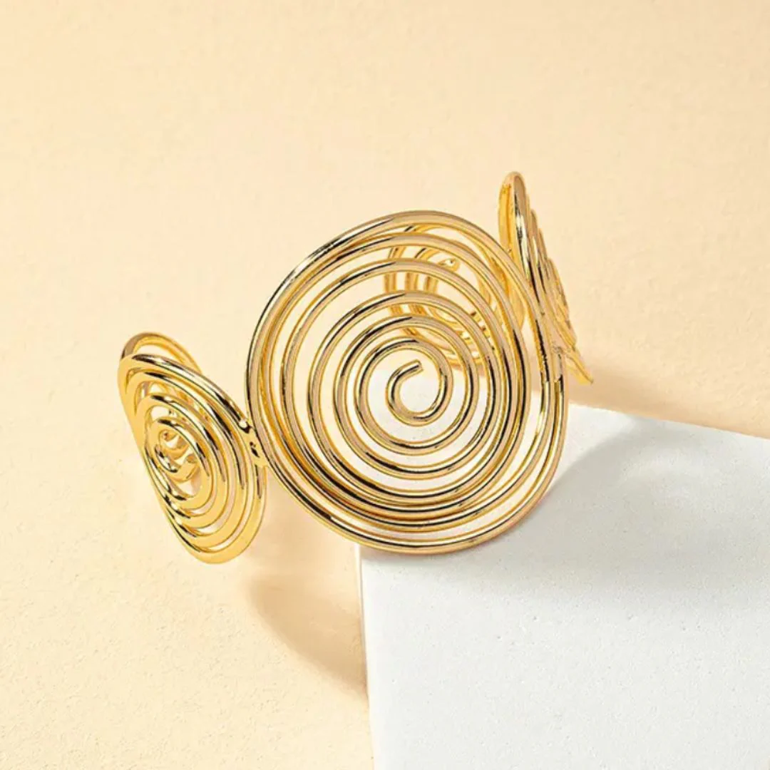 Golden Spiral Wire Bracelet - Image 3
