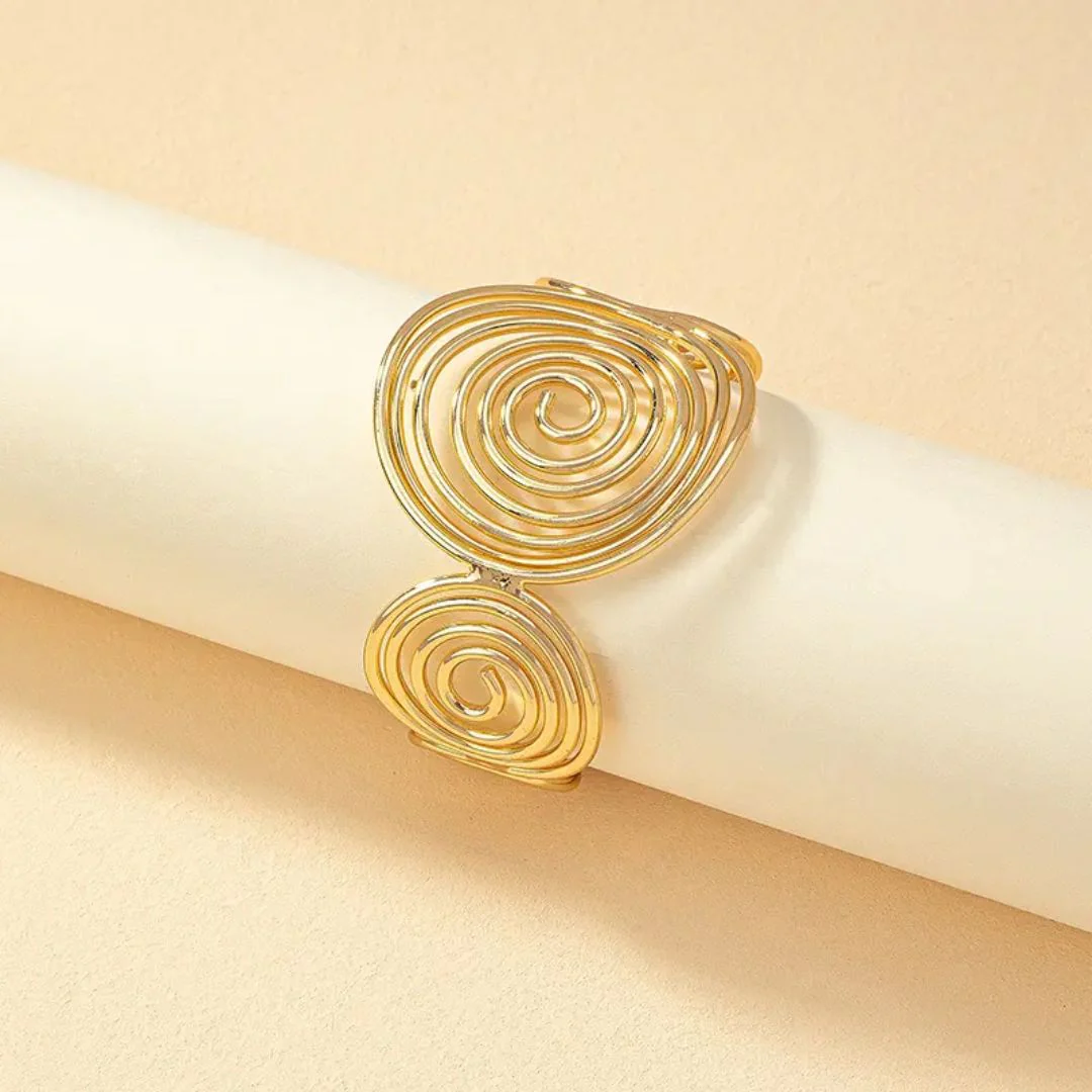 Golden Spiral Wire Bracelet - Image 4