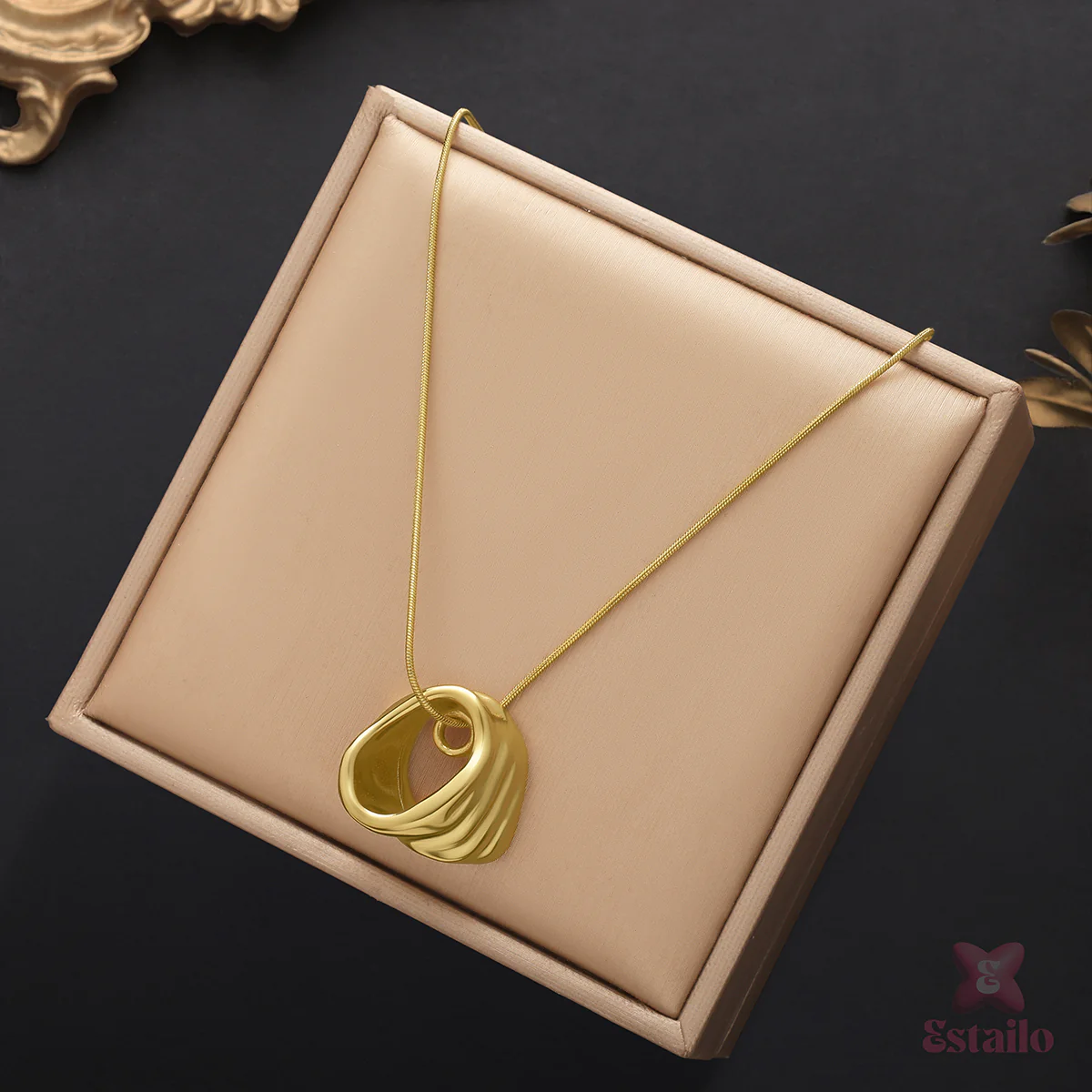 Golden Wave Sculpt Necklace - Image 2