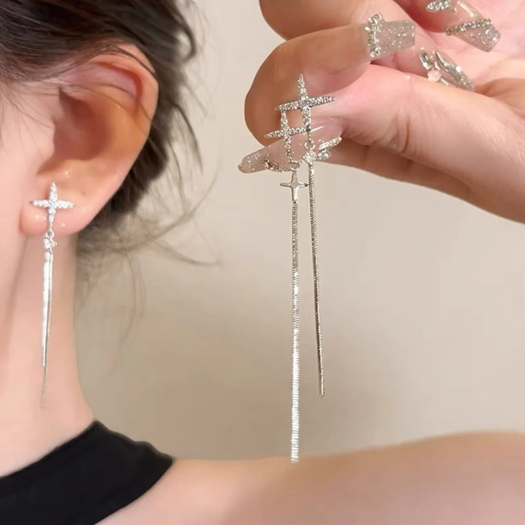 Heavenly Shine Threaders Earrings - Image 2