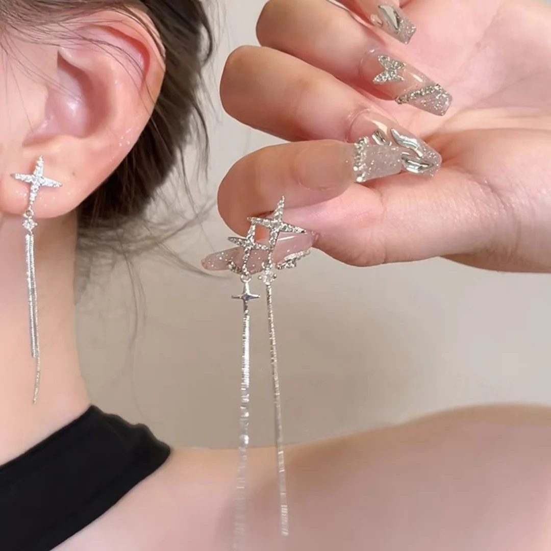 Heavenly Shine Threaders Earrings - Image 3