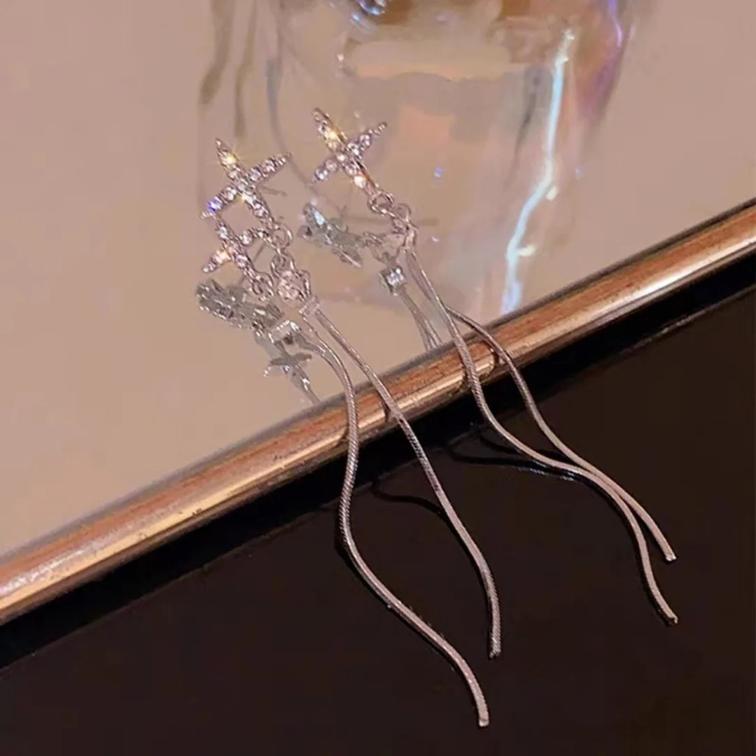 Heavenly Shine Threaders Earrings - Image 7