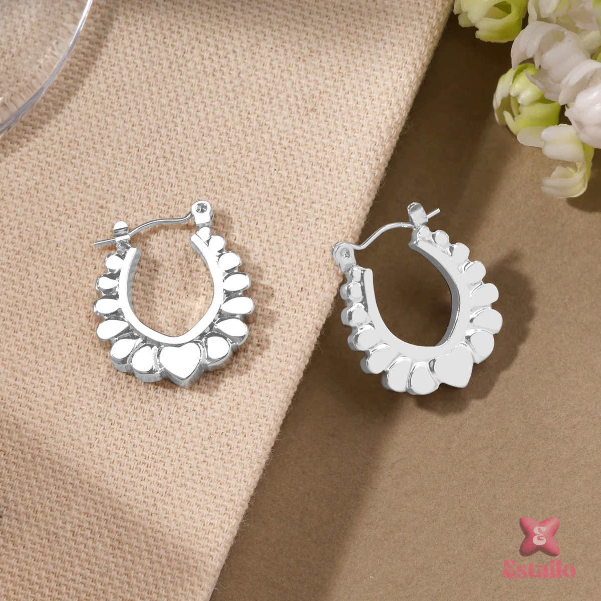 Hollow Gypsy Creole Hoop Earrings - Image 2