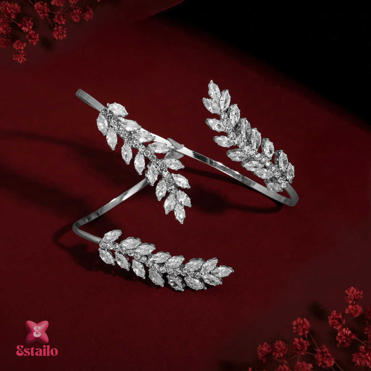 Leaf & Vine Solitaire Hand Jewellery - Image 2