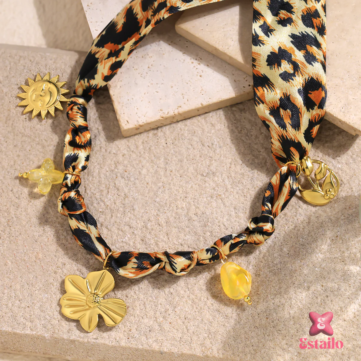 Leopard Meadow Scarf Necklace - Image 2