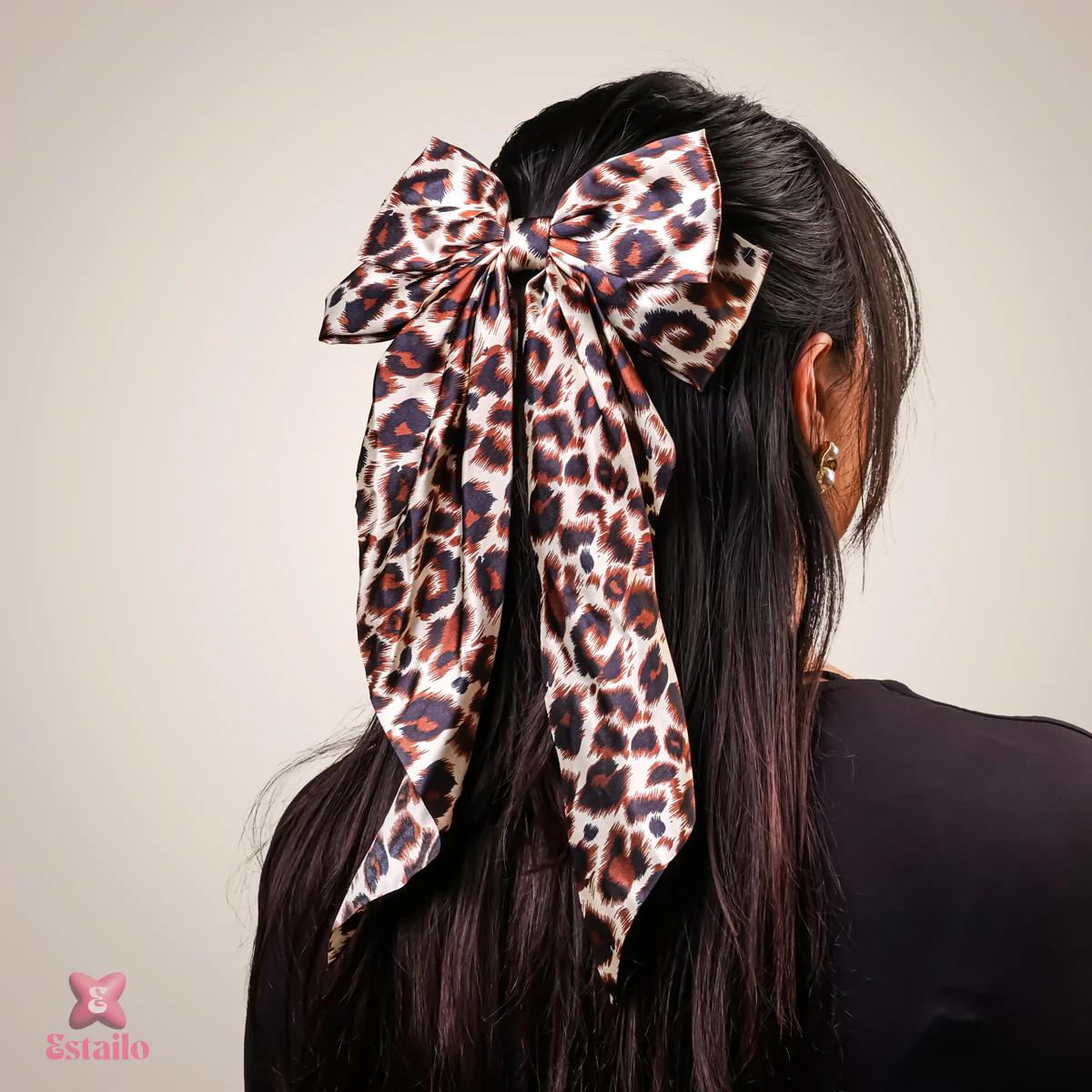 Leopard Print Bow Hair Clip