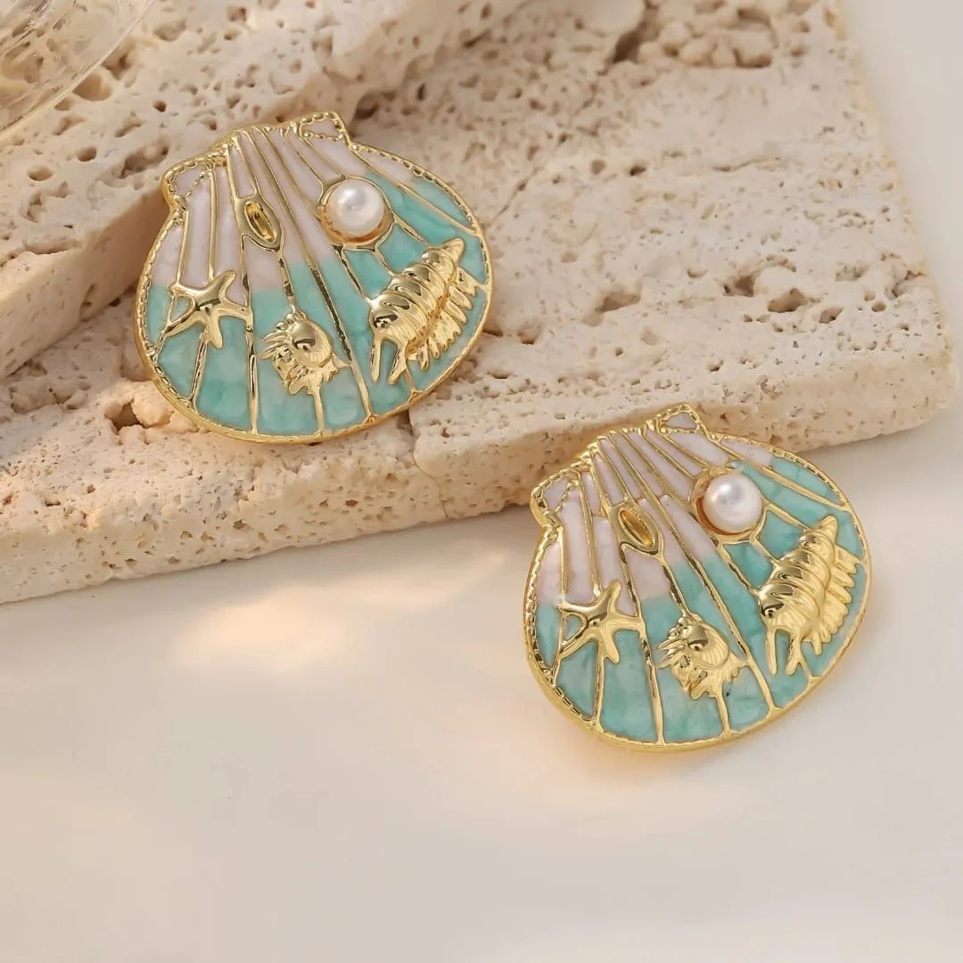 Mermaid Treasure Stud Earrings - Image 3