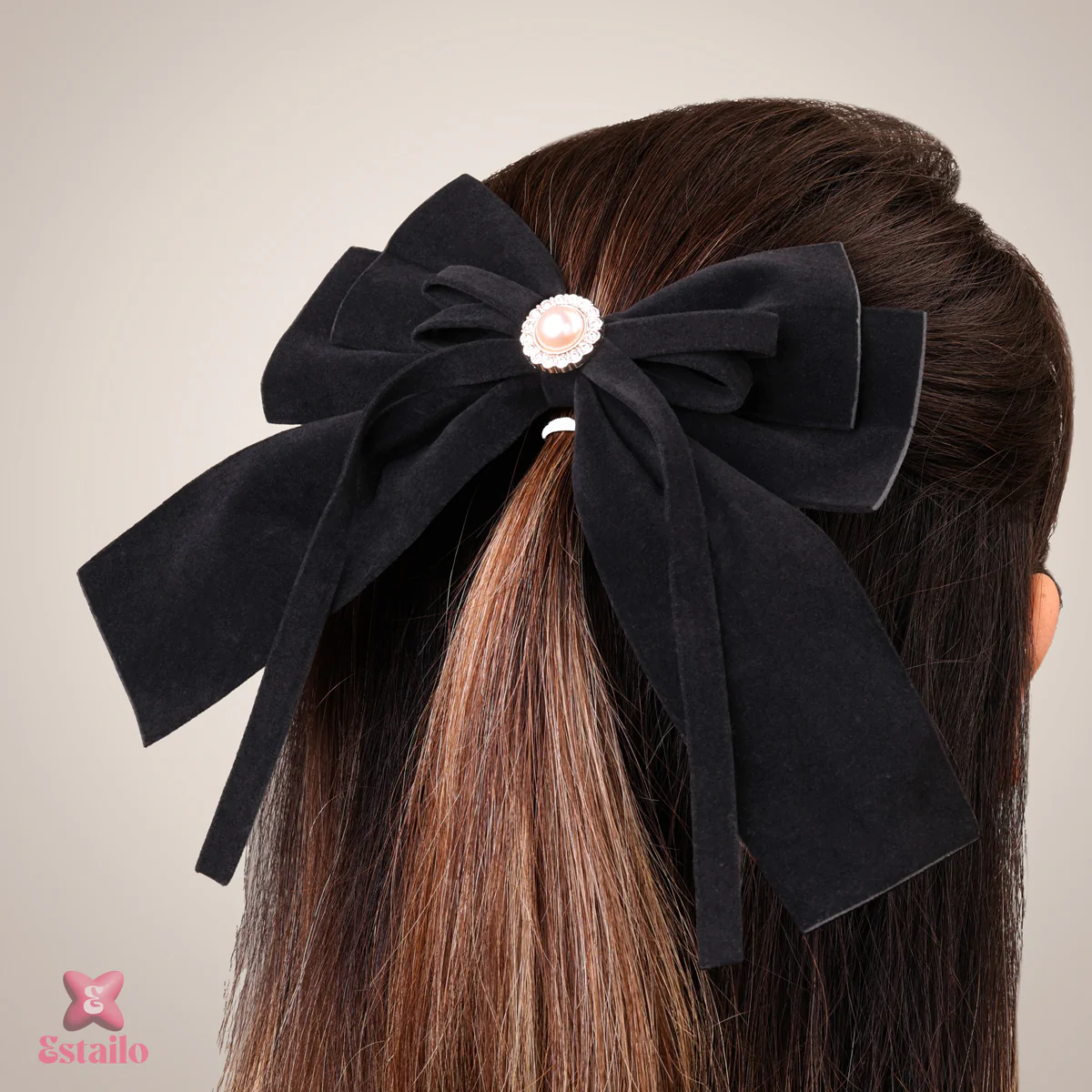 Midnight Glam Bow Clip - Image 4