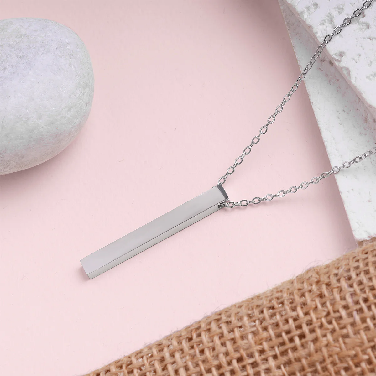 Minimalist Bar Pendant Necklace - Image 2