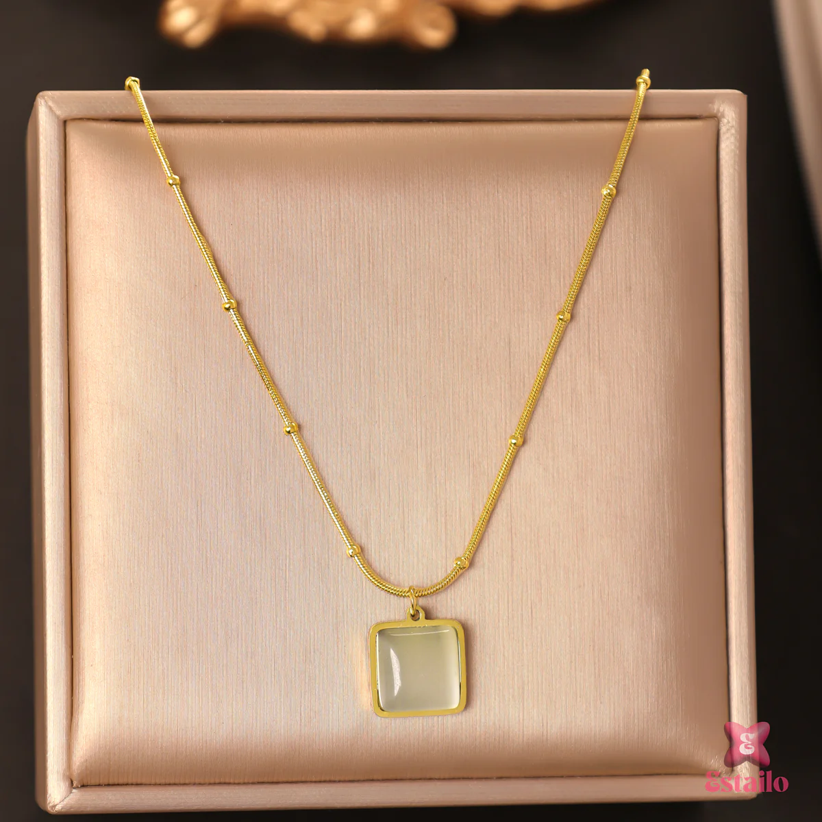 Minimalist Square Charm Necklace - Image 2