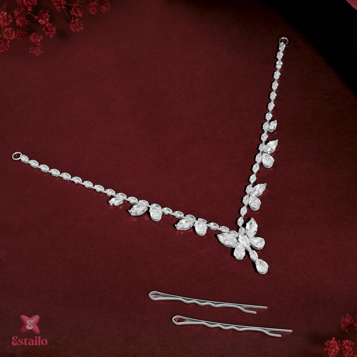 Moonlight Petal Solitaire Hair Accessories - Image 2