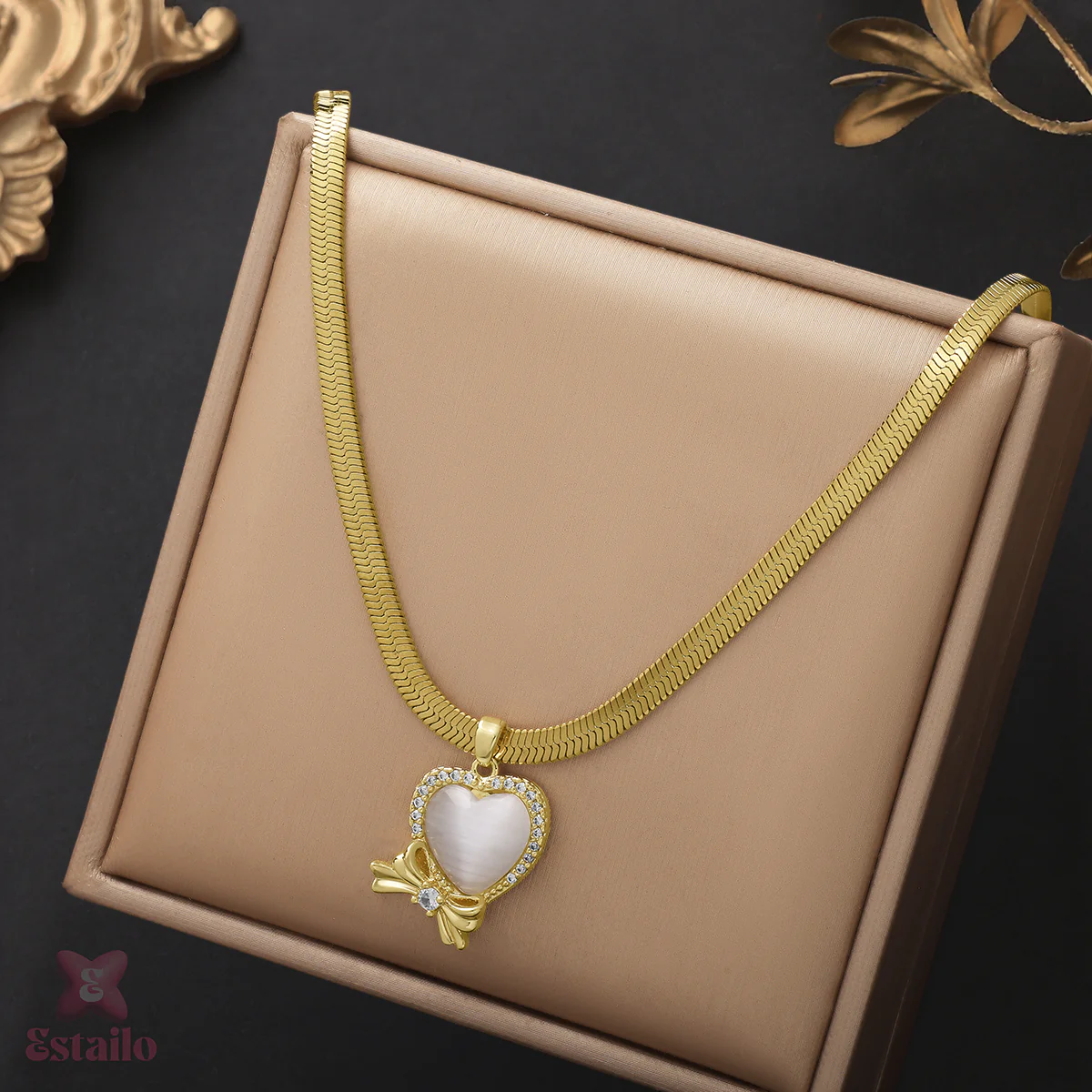 Opal Heart Elegance Necklace - Image 2