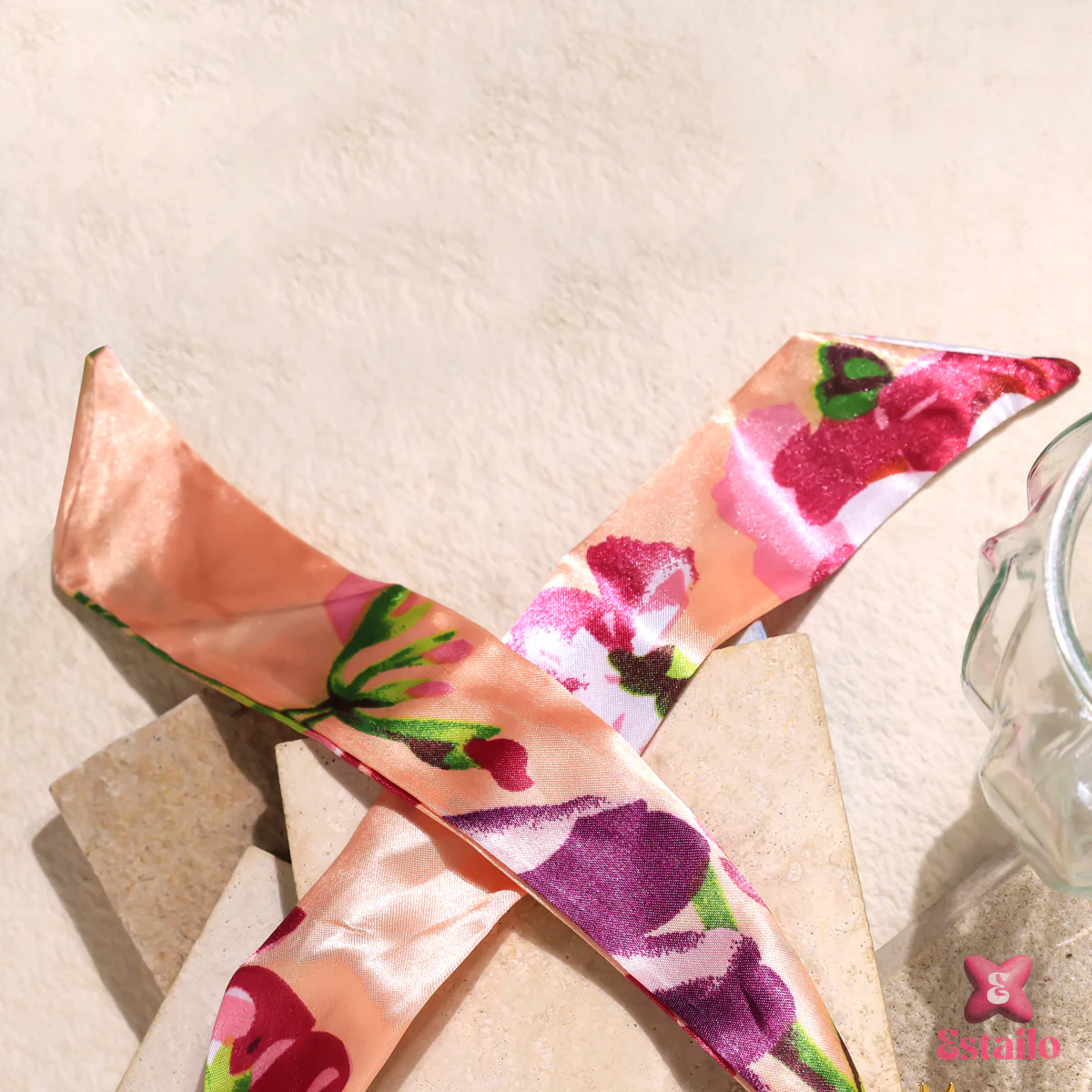 Peach Blossom Scarf Necklace - Image 5
