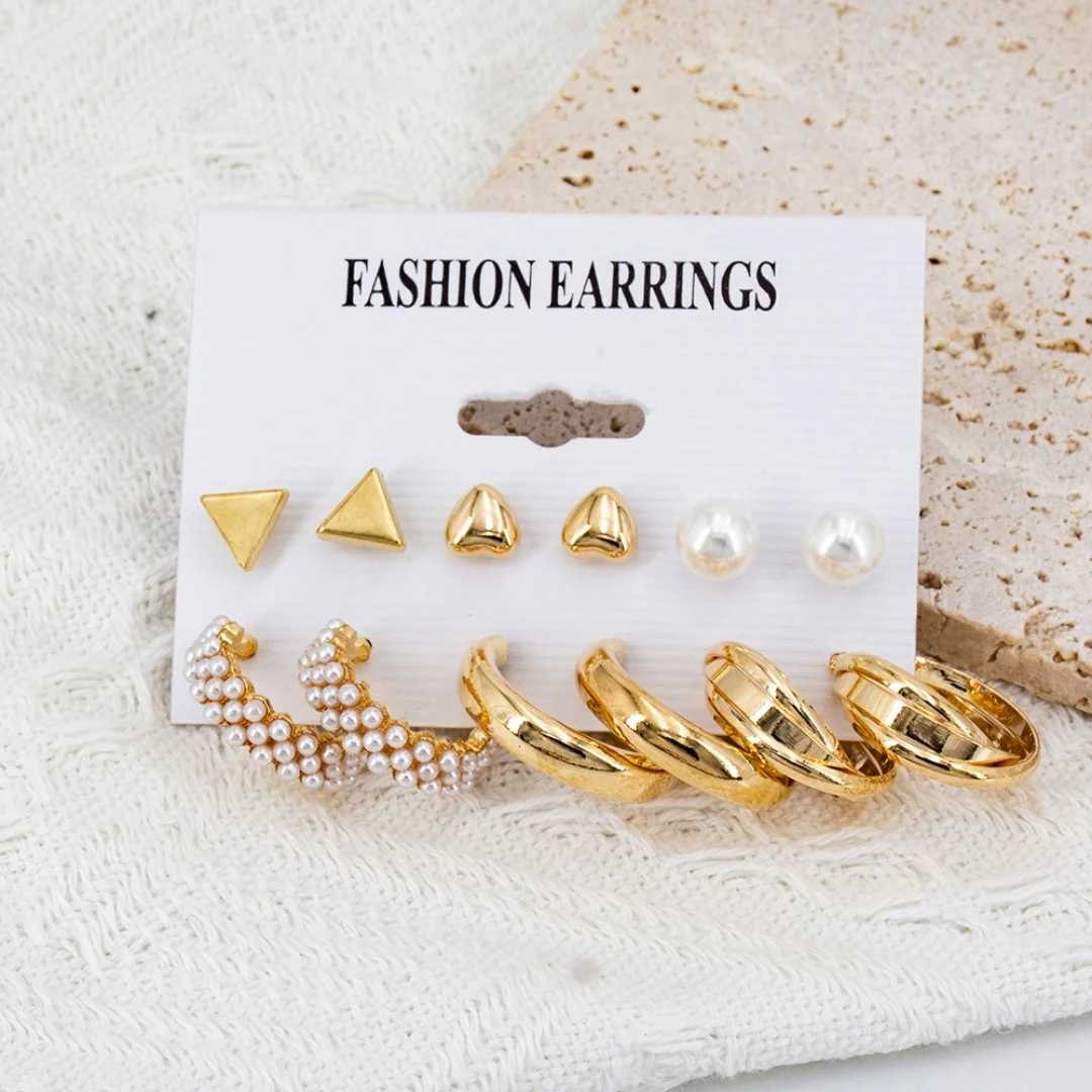 Pearl & Pave Hoops Combo Earring - Image 2