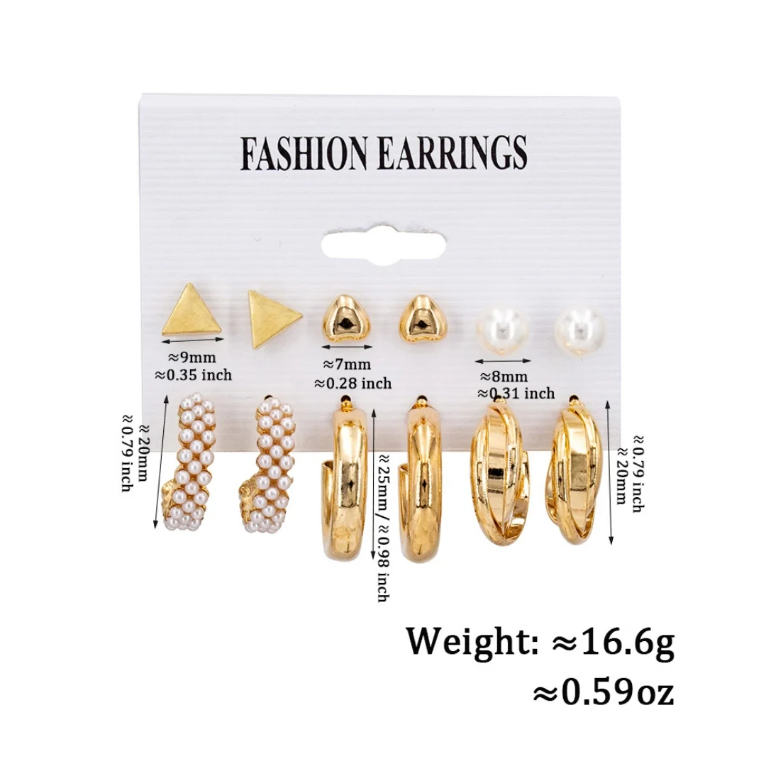 Pearl & Pave Hoops Combo Earring - Image 4