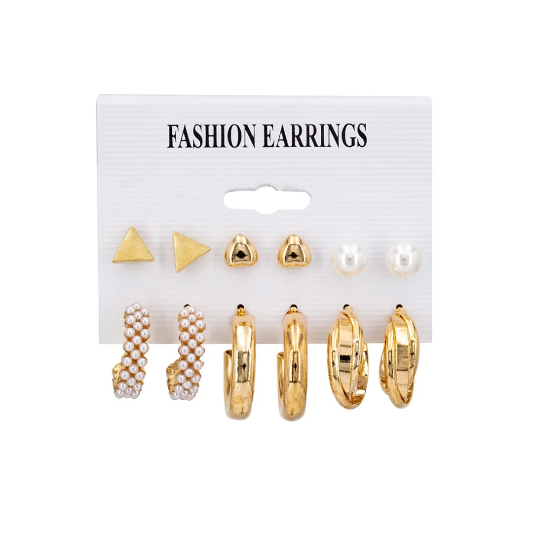 Pearl & Pave Hoops Combo Earring - Image 5