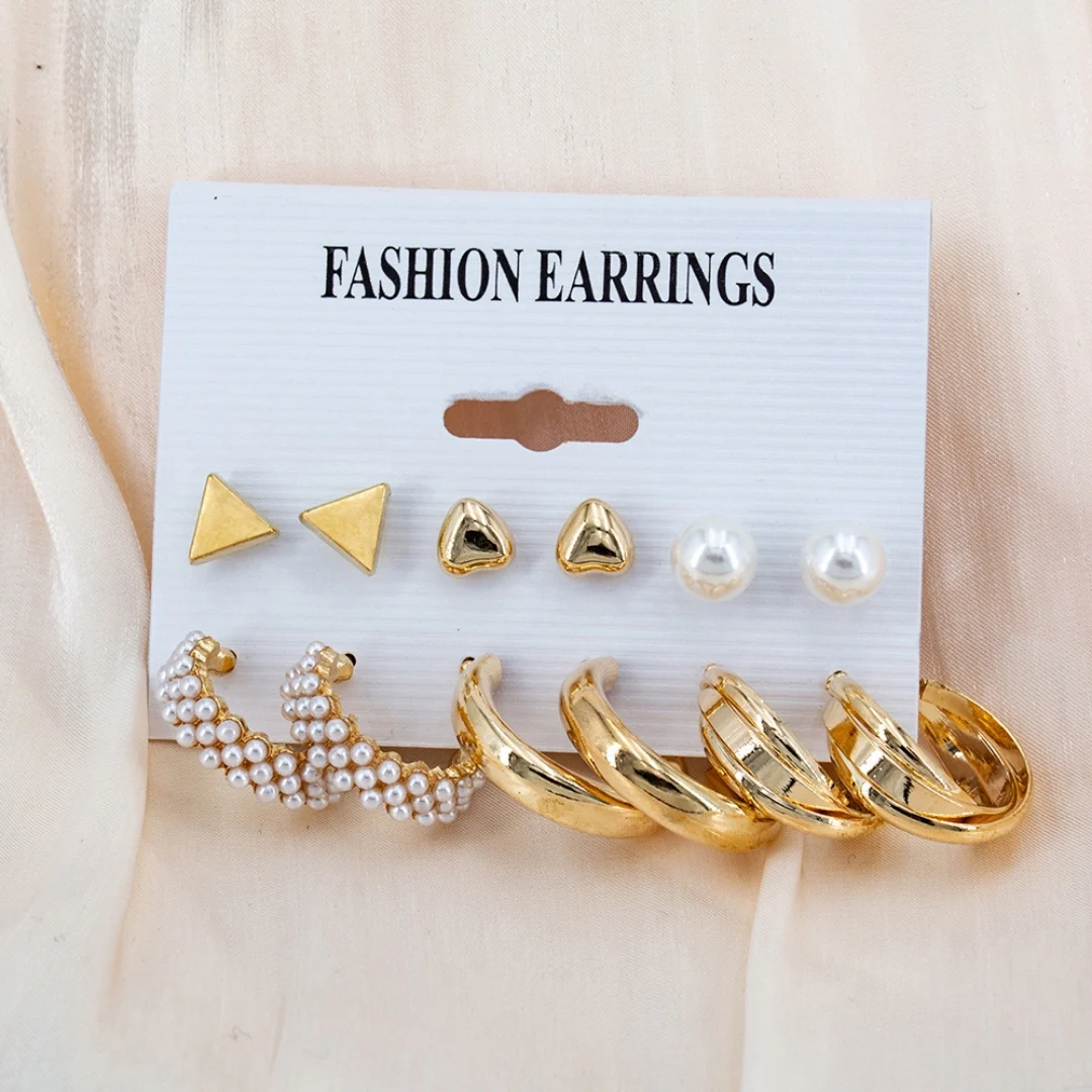 Pearl & Pave Hoops Combo Earring - Image 6