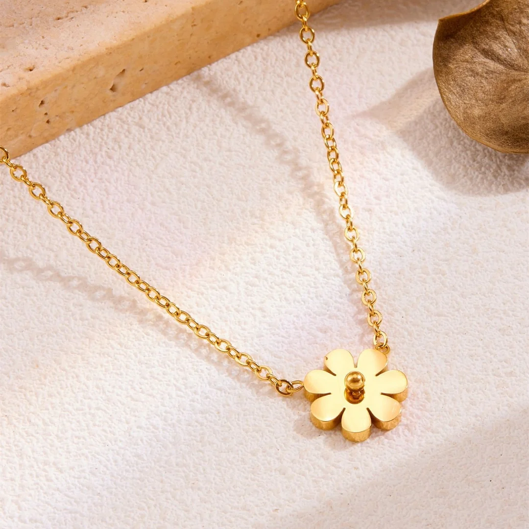Petite Daisy Charm Necklace - Image 2