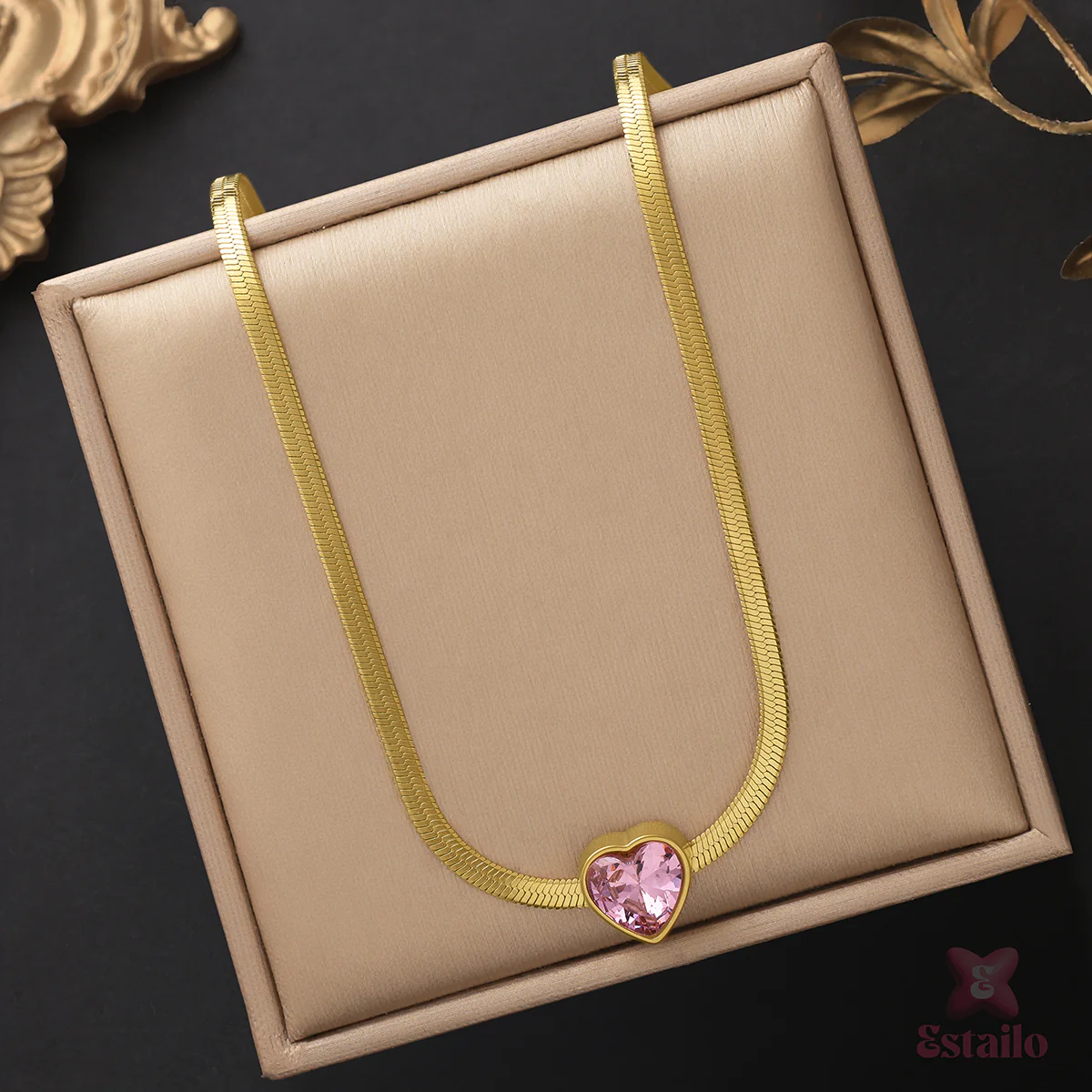 Pink Heart Lumina Necklace