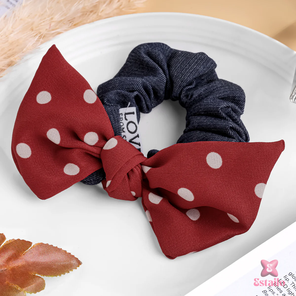 Polka Dot Bow Scrunchie - Image 2