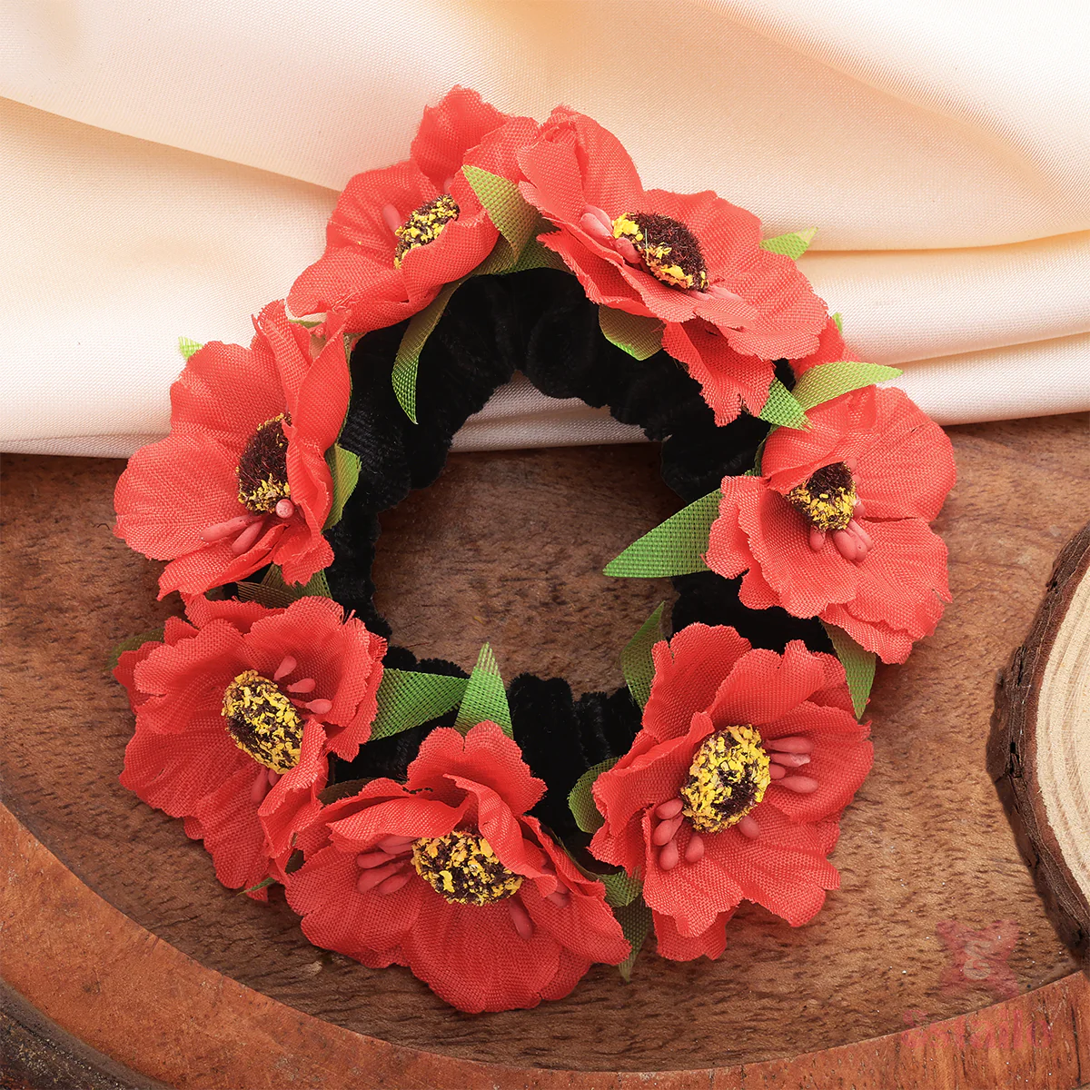 Red Blossom Hair Tie - Image 2