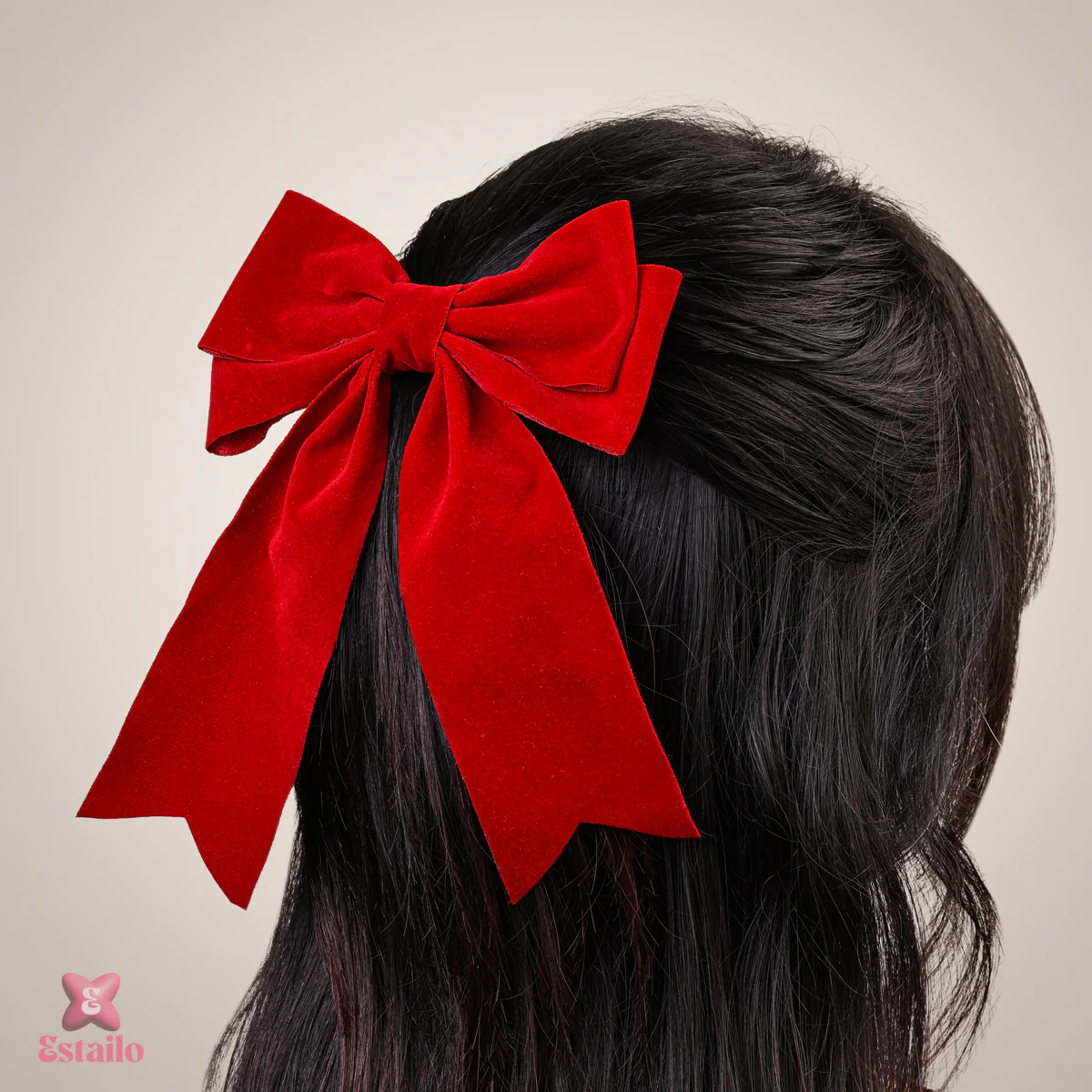 Red Velvet Grace Bow Clip - Image 2