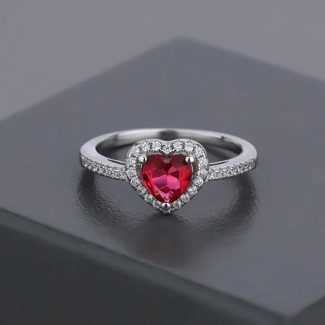 Regal Ruby Heart Ring - Image 4