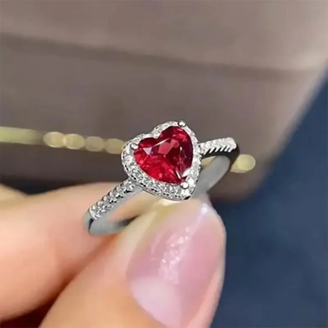 Regal Ruby Heart Ring - Image 5