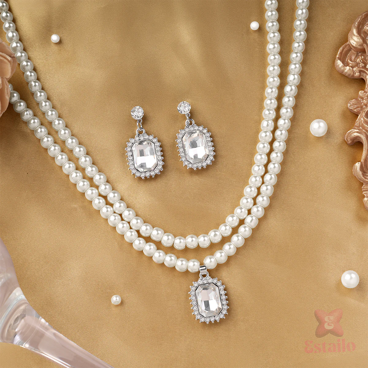 Regency Pearl Necklace Set - Image 4