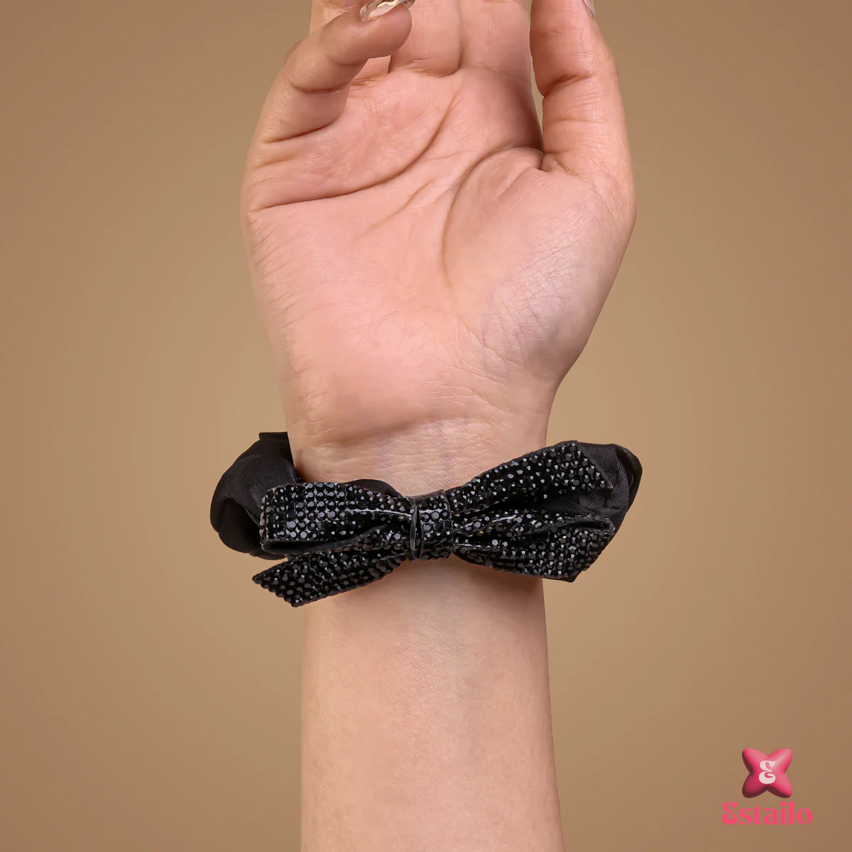 Rhinestone Ribbon Scrunchie - Image 2