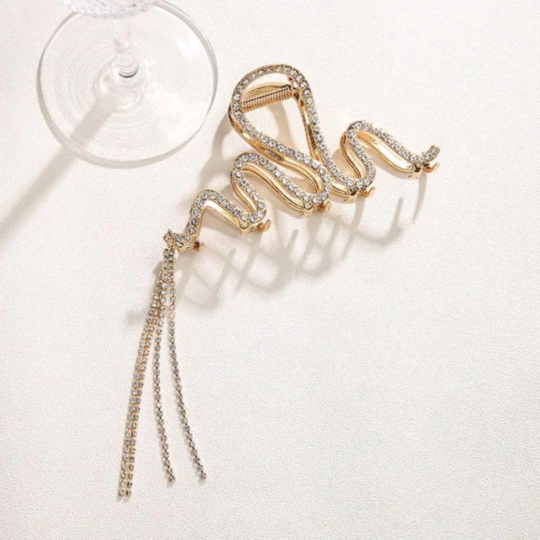 Rhinestone Tassel Hair Claw - Image 2