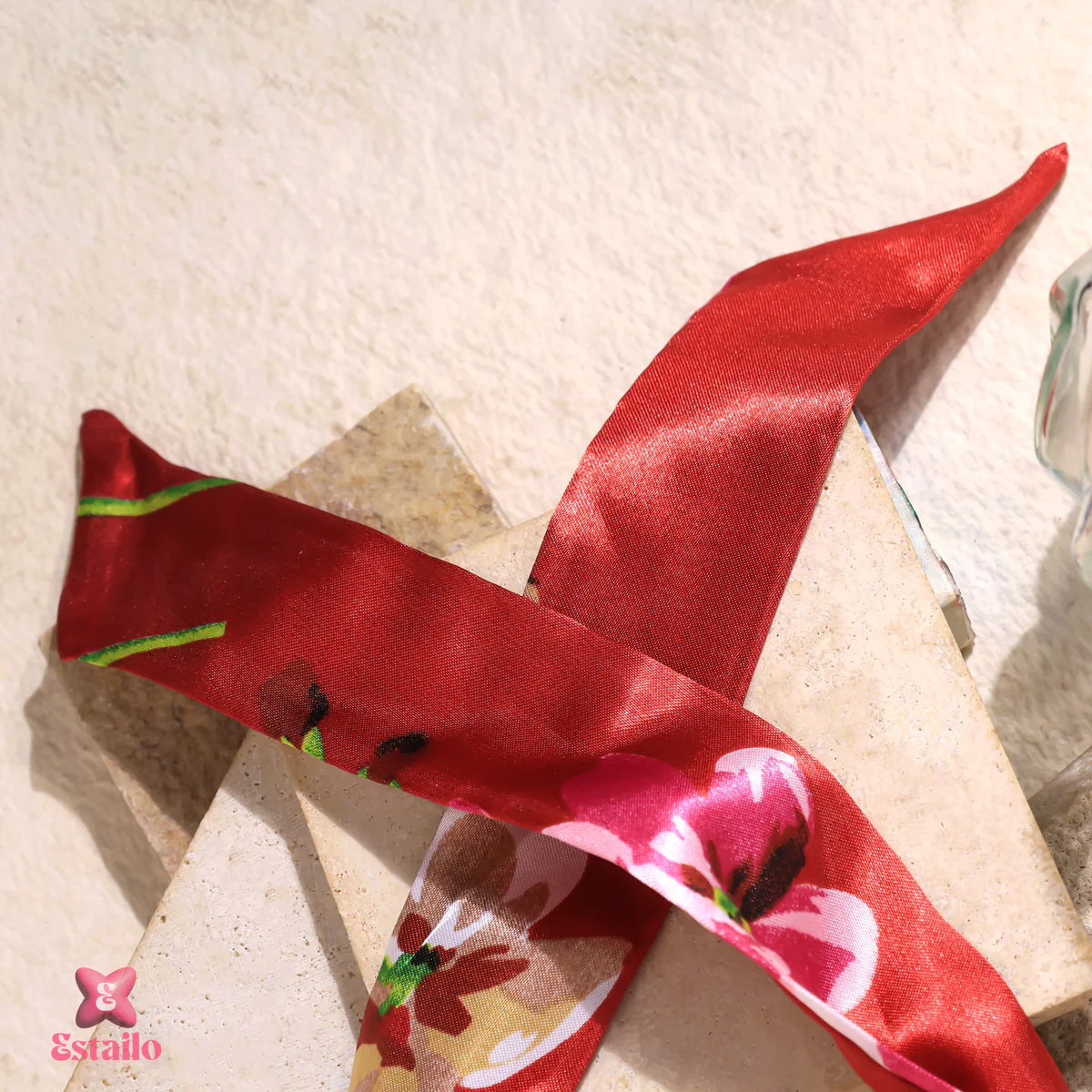 Scarlet Bloom Scarf Necklace - Image 4