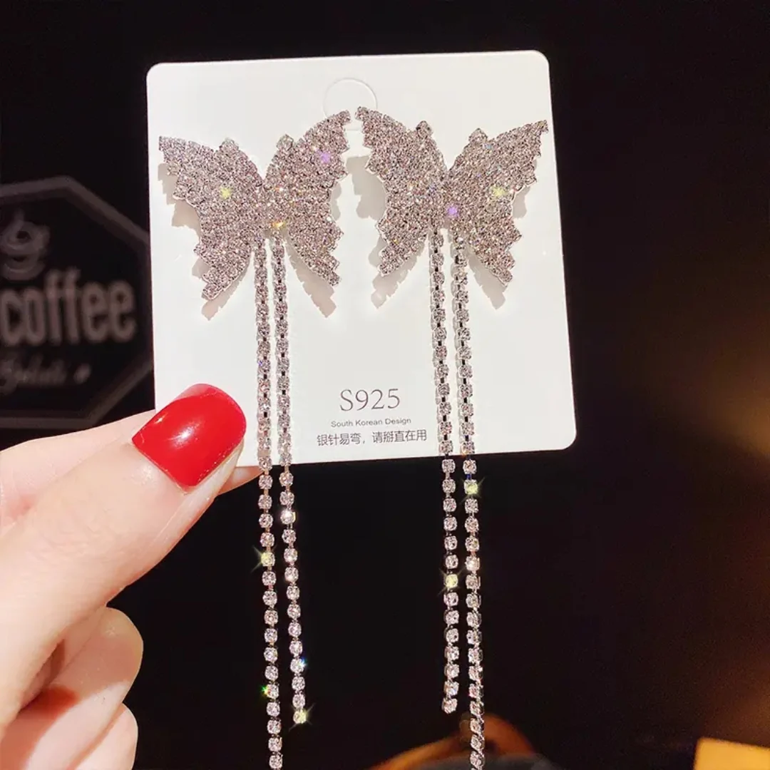 Silver Mist Butterfly Dangle Earrings - Image 5