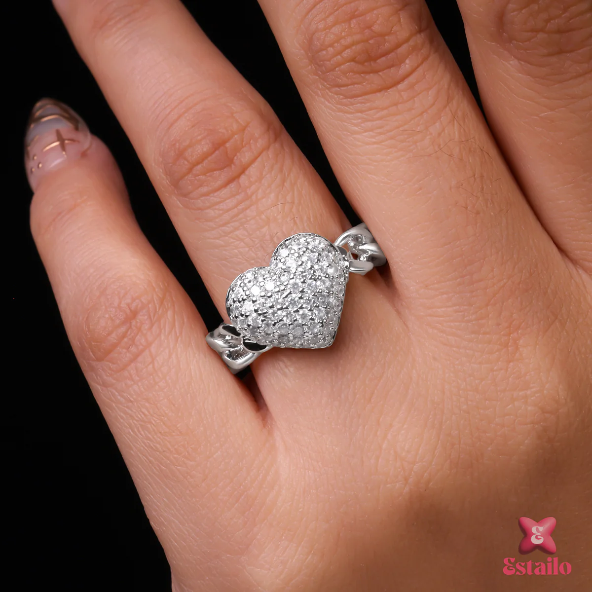 Sparkling Hearts Ring - Image 2