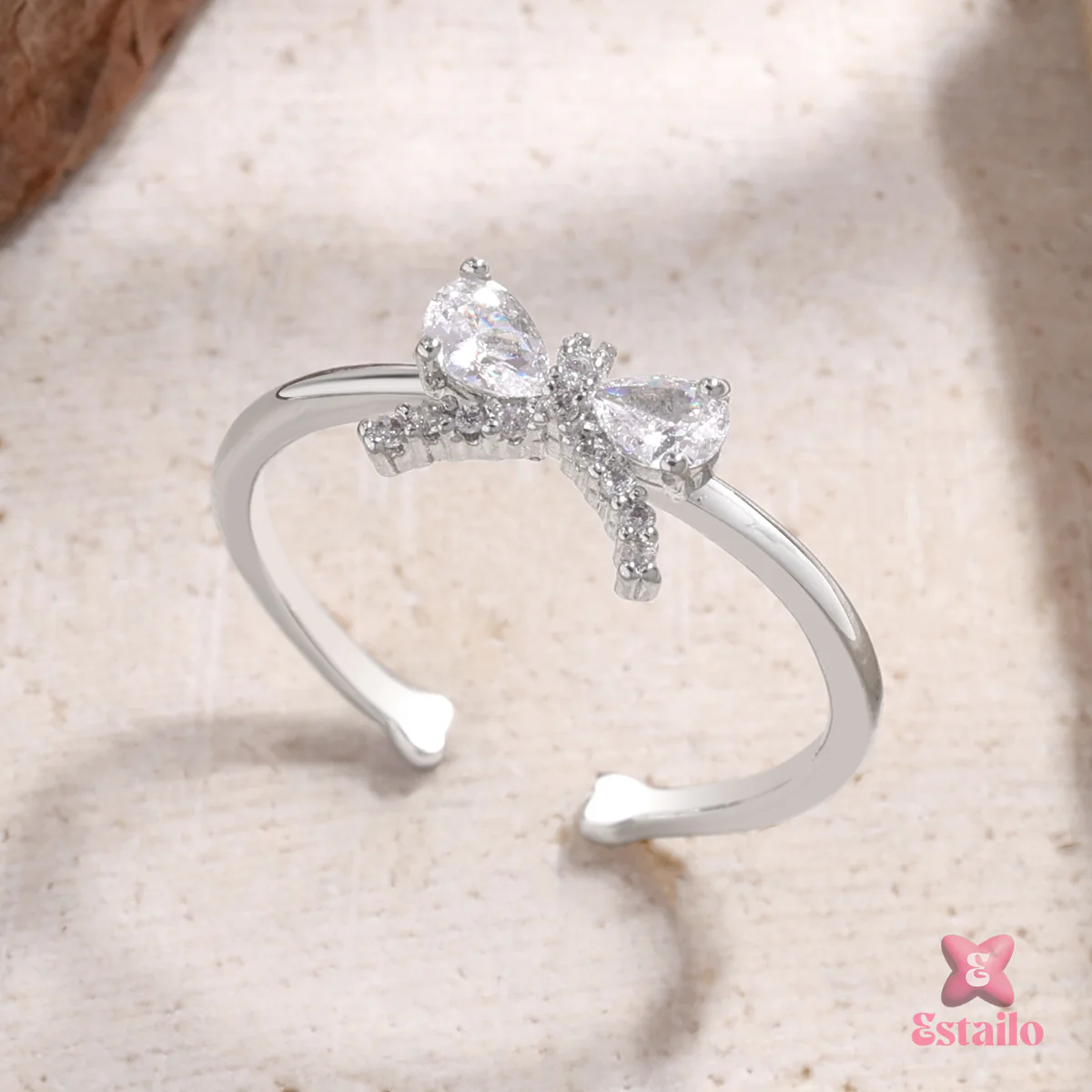 Sparkling Seraph Bow Ring - Image 4
