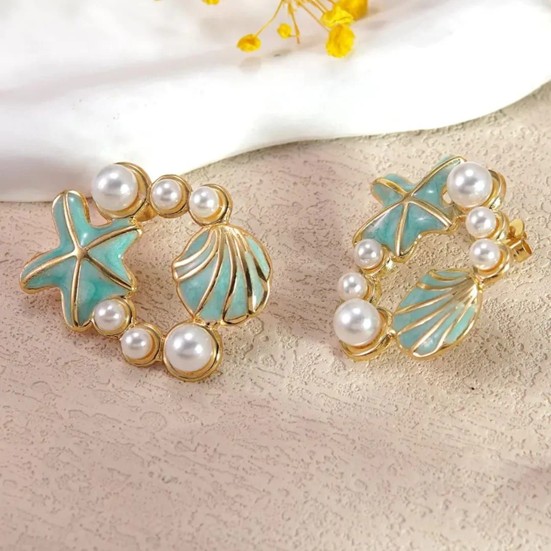 Starfish Shell Glow Studs Earring - Image 3