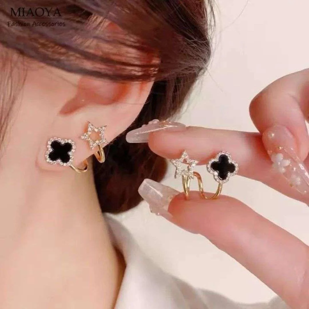 Starlight Clover Earrings & Necklace Set - Image 4