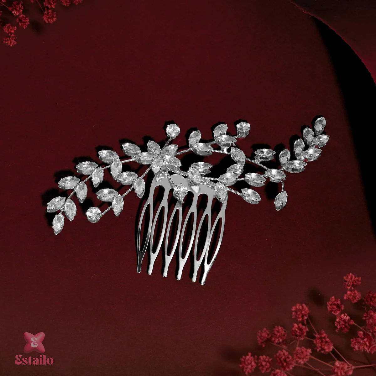 Starlight Petal Solitaire Hair Clip - Image 4