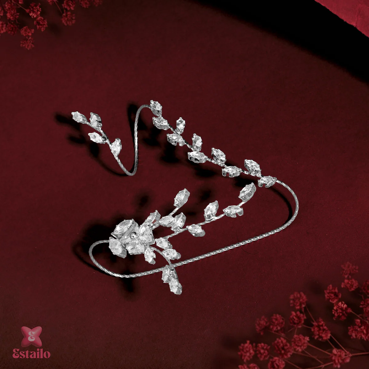 Starlight Petal Solitaire Hand Jewellery - Image 2