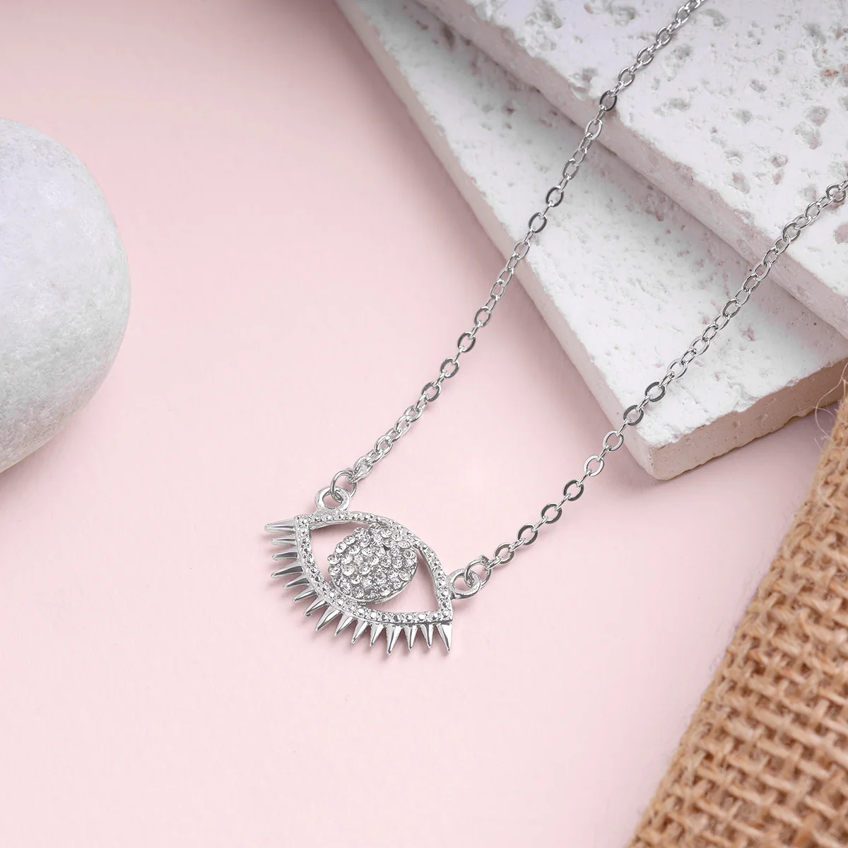 Sterling Crystal Gaze Necklace - Image 2