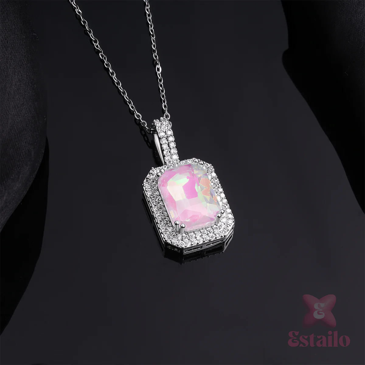 Sterling Silver Pink Necklace - Image 2